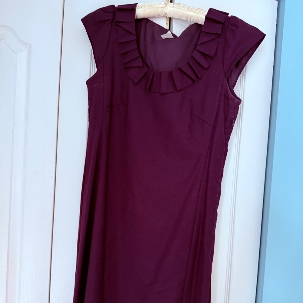 J. Crew Elegant Dress in Deep Plum